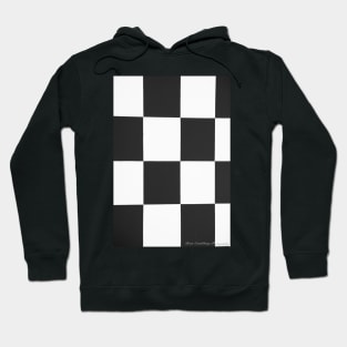 Black and white square check pattern for impact or effect. Hoodie